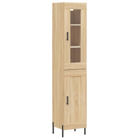 vidaXL Aparador de madera contrachapada roble Sonoma 34,5x34x180 cm