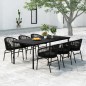 vidaXL Juego de comedor para jardín 7 piezas negro
