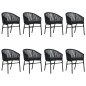 vidaXL Juego de comedor de jardín 9 piezas negro