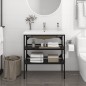 vidaXL Estructura de baño con lavabo incorporado hierro negro vidaXL Estructura de baño con lavabo incorporado hierro negro