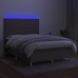 vidaXL Cama box spring colchón y luces LED tela gris taupe 140x190 cm vidaXL Cama box spring colchón y luces LED tela gris taupe 140x190 cm