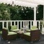 vidaXL Set muebles de jardín 5 piezas y cojines ratán sintético marrón vidaXL Set muebles de jardín 5 piezas y cojines ratán sintético marrón