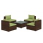 vidaXL Set muebles de jardín 5 piezas y cojines ratán sintético marrón vidaXL Set muebles de jardín 5 piezas y cojines ratán sintético marrón