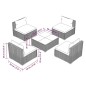 vidaXL Set muebles de jardín 5 piezas y cojines ratán sintético marrón vidaXL Set muebles de jardín 5 piezas y cojines ratán sintético marrón