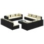 vidaXL Set muebles de jardín 13 pzas y cojines ratán sintético negro vidaXL Set muebles de jardín 13 pzas y cojines ratán sintético negro