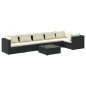 vidaXL Set de muebles de jardín 7 pzas y cojines ratán sintético negro vidaXL Set de muebles de jardín 7 pzas y cojines ratán sintético negro