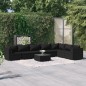 vidaXL Set de muebles de jardín 8 pzas y cojines ratán sintético negro vidaXL Set de muebles de jardín 8 pzas y cojines ratán sintético negro