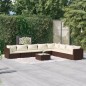 vidaXL Set muebles de jardín 9 pzas y cojines ratán sintético marrón vidaXL Set muebles de jardín 9 pzas y cojines ratán sintético marrón