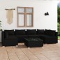 vidaXL Set de muebles de jardín 7 pzas y cojines ratán sintético negro vidaXL Set de muebles de jardín 7 pzas y cojines ratán sintético negro