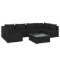 vidaXL Set de muebles de jardín 7 pzas y cojines ratán sintético negro vidaXL Set de muebles de jardín 7 pzas y cojines ratán sintético negro