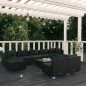 vidaXL Set de muebles de jardín 10 pzas cojines ratán sintético negro vidaXL Set de muebles de jardín 10 pzas cojines ratán sintético negro
