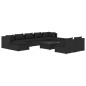 vidaXL Set de muebles de jardín 10 pzas cojines ratán sintético negro vidaXL Set de muebles de jardín 10 pzas cojines ratán sintético negro