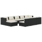 vidaXL Set de muebles de jardín 10 pzas cojines ratán sintético negro vidaXL Set de muebles de jardín 10 pzas cojines ratán sintético negro