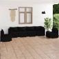 vidaXL Set de muebles de jardín 6 pzas y cojines ratán sintético negro vidaXL Set de muebles de jardín 6 pzas y cojines ratán sintético negro