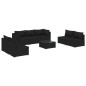 vidaXL Set de muebles de jardín 8 pzas y cojines ratán sintético negro