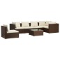 vidaXL Set muebles de jardín 7 piezas y cojines ratán sintético marrón vidaXL Set muebles de jardín 7 piezas y cojines ratán sintético marrón