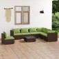 vidaXL Set sofás de jardín 8 piezas y cojines ratán sintético marrón vidaXL Set sofás de jardín 8 piezas y cojines ratán sintético marrón