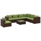 vidaXL Set sofás de jardín 8 piezas y cojines ratán sintético marrón vidaXL Set sofás de jardín 8 piezas y cojines ratán sintético marrón