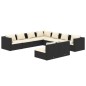 vidaXL Set de muebles de jardín 9 pzas y cojines ratán sintético negro vidaXL Set de muebles de jardín 9 pzas y cojines ratán sintético negro