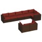 vidaXL Set sofás de jardín 8 piezas y cojines ratán sintético marrón vidaXL Set sofás de jardín 8 piezas y cojines ratán sintético marrón