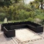 vidaXL Set de muebles de jardín 10 pzas cojines ratán sintético negro vidaXL Set de muebles de jardín 10 pzas cojines ratán sintético negro