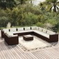 vidaXL Set muebles de jardín y cojines 12 pzas ratán sintético marrón vidaXL Set muebles de jardín y cojines 12 pzas ratán sintético marrón