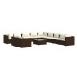 vidaXL Set muebles de jardín y cojines 12 pzas ratán sintético marrón vidaXL Set muebles de jardín y cojines 12 pzas ratán sintético marrón