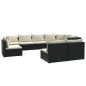 vidaXL Set de muebles de jardín 9 pzas y cojines ratán sintético negro vidaXL Set de muebles de jardín 9 pzas y cojines ratán sintético negro