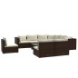 vidaXL Set muebles de jardín 10 pzas y cojines ratán sintético marrón vidaXL Set muebles de jardín 10 pzas y cojines ratán sintético marrón