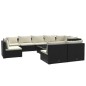 vidaXL Set de muebles de jardín 10 pzas cojines ratán sintético negro vidaXL Set de muebles de jardín 10 pzas cojines ratán sintético negro