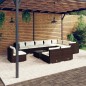 vidaXL Set muebles de jardín 11 pzas y cojines ratán sintético marrón vidaXL Set muebles de jardín 11 pzas y cojines ratán sintético marrón
