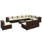 vidaXL Set muebles de jardín 11 pzas y cojines ratán sintético marrón vidaXL Set muebles de jardín 11 pzas y cojines ratán sintético marrón