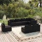 vidaXL Set de sofás de jardín 8 piezas y cojines ratán sintético negro vidaXL Set de sofás de jardín 8 piezas y cojines ratán sintético negro