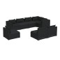 vidaXL Set de sofás de jardín 8 piezas y cojines ratán sintético negro vidaXL Set de sofás de jardín 8 piezas y cojines ratán sintético negro
