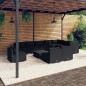 vidaXL Set de muebles de jardín 11 pzs y cojines ratán sintético negro vidaXL Set de muebles de jardín 11 pzs y cojines ratán sintético negro