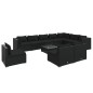vidaXL Set de muebles de jardín 11 pzs y cojines ratán sintético negro vidaXL Set de muebles de jardín 11 pzs y cojines ratán sintético negro