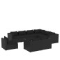 vidaXL Set de muebles de jardín 9 pzas y cojines ratán sintético negro vidaXL Set de muebles de jardín 9 pzas y cojines ratán sintético negro