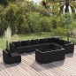 vidaXL Set de muebles de jardín 10 pzs y cojines ratán sintético negro