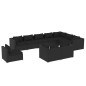 vidaXL Set de muebles de jardín 10 pzs y cojines ratán sintético negro