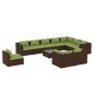 vidaXL Set muebles de jardín 11 pzas y cojines ratán sintético marrón vidaXL Set muebles de jardín 11 pzas y cojines ratán sintético marrón