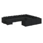 vidaXL Set de muebles de jardín 11 pzas cojines ratán sintético negro