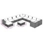 vidaXL Set muebles de jardín 12 pzas y cojines ratán sintético marrón