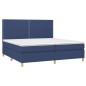 vidaXL Cama box spring colchón y luces LED tela azul 200x200 cm