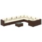 vidaXL Set muebles de jardín 10 pzas y cojines ratán sintético marrón vidaXL Set muebles de jardín 10 pzas y cojines ratán sintético marrón