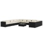 vidaXL Set de muebles de jardín 12 pzas cojines ratán sintético negro vidaXL Set de muebles de jardín 12 pzas cojines ratán sintético negro