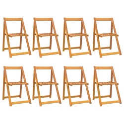 vidaXL Sillas de jardín plegables 8 uds madera maciza de acacia