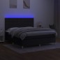 vidaXL Cama box spring colchón y luces LED tela negro 180x200 cm vidaXL Cama box spring colchón y luces LED tela negro 180x200 cm