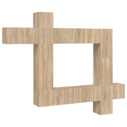 vidaXL Set de muebles para TV 9 pzas madera contrachapada roble sonoma