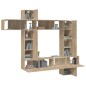 vidaXL Set de muebles para TV 9 pzas madera contrachapada roble sonoma