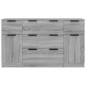 vidaXL Set de aparador 3 piezas madera contrachapada gris sonoma